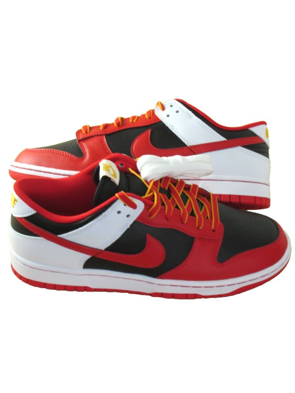 Nike Men's Dunk Low Retro Black University Red White 3 Tone Shoes Size 9 NEW